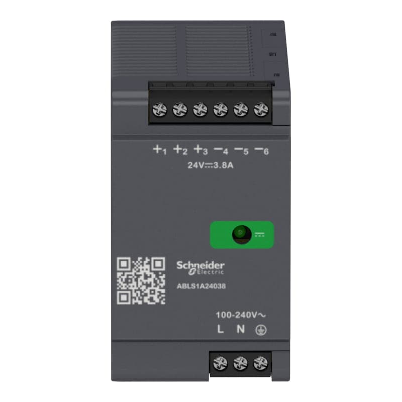 Fuente de alimentación regulada abls SCHNEIDER ABLS1A24038 · 91.2W, in: 100-240VAC, out: 24VDC/3.8A