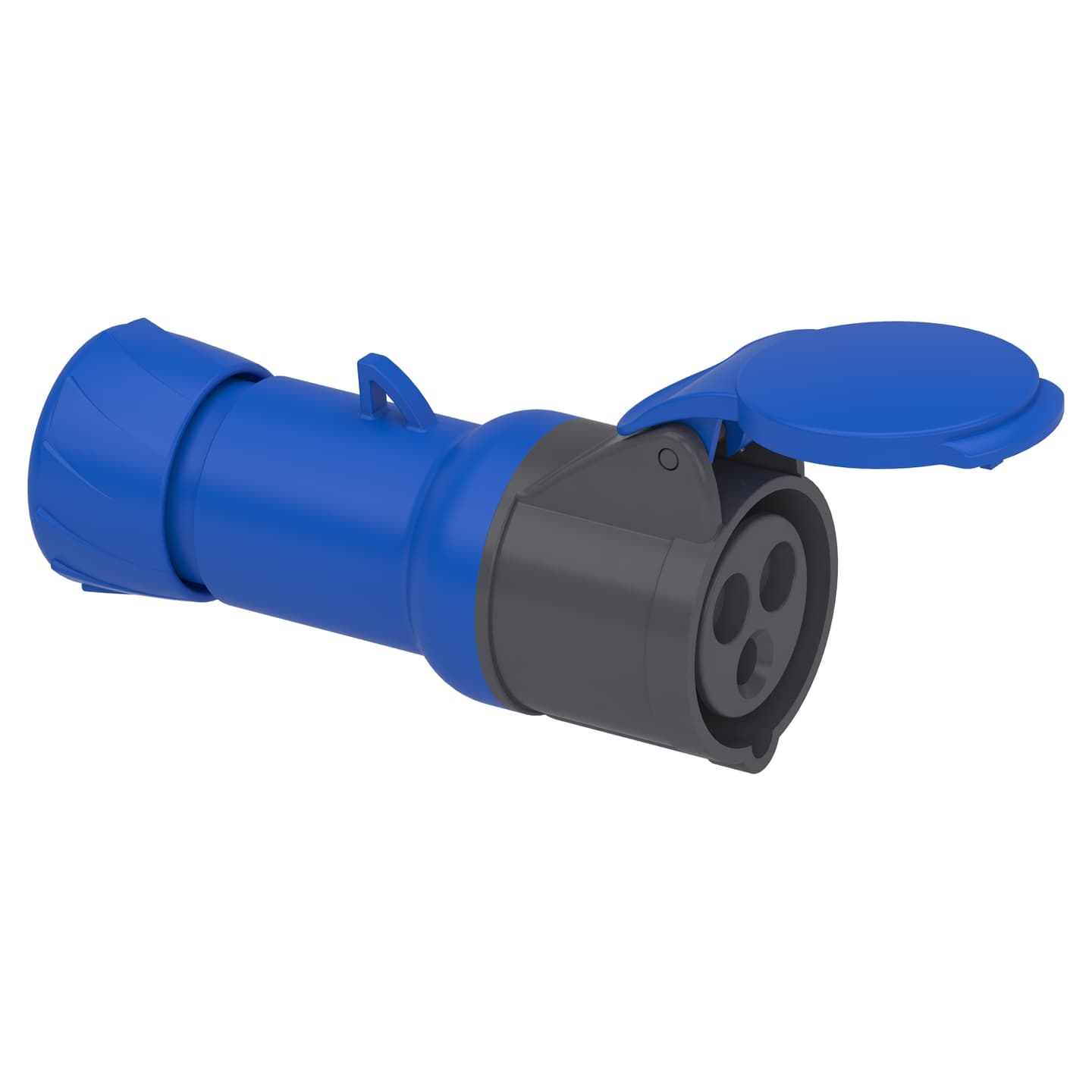 Toma industrial aérea SCHNEIDER PKF16M423 · 2P+T 16A 250VAC azul 6H IP44