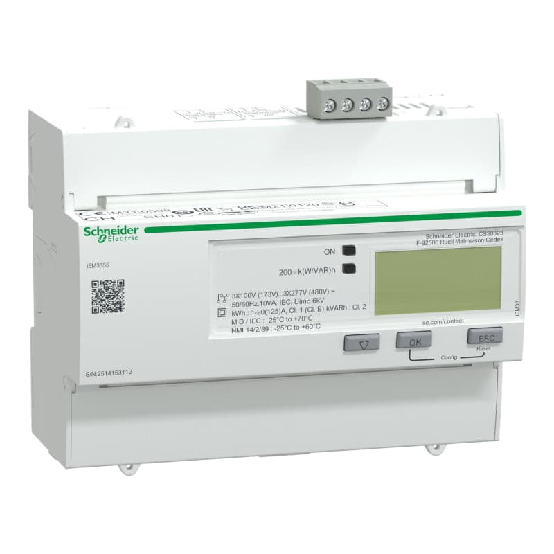 Medidor energía activa SCHNEIDER A9MEM3355 · reactiva digital trif 125A acti 9 Iem3001