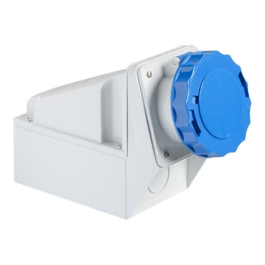 Toma industrial adosable SCHNEIDER 81179 · 3P+T 63A 250VAC azul 9H IP67
