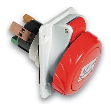 Toma industrial empotrado SCHNEIDER PKY32F734 · 3P+T 32A 380/415VAC rojo 6H IP67
