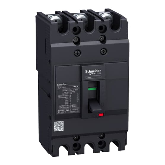 Interruptor de caja moldeada SCHNEIDER EZC100N3020 · 3P fijo 20A 10kA 440VAC easy