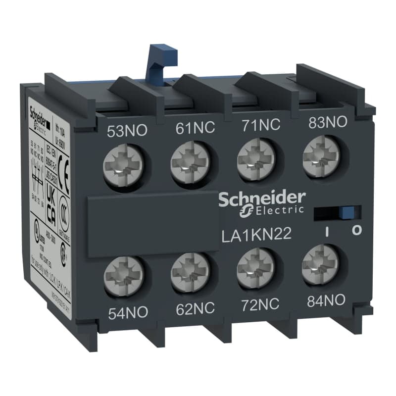 Contacto auxiliar frontal SCHNEIDER LA1KN22 · 2NA+2NC para Tesys K