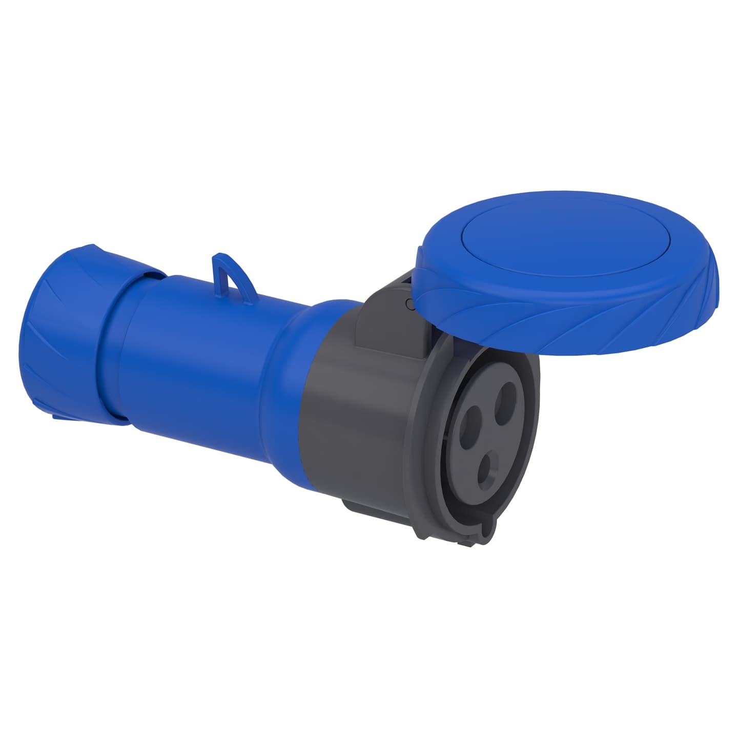 Toma industrial aérea SCHNEIDER PKF32M723 · 2P+T 32A 250VAC azul 6H IP67