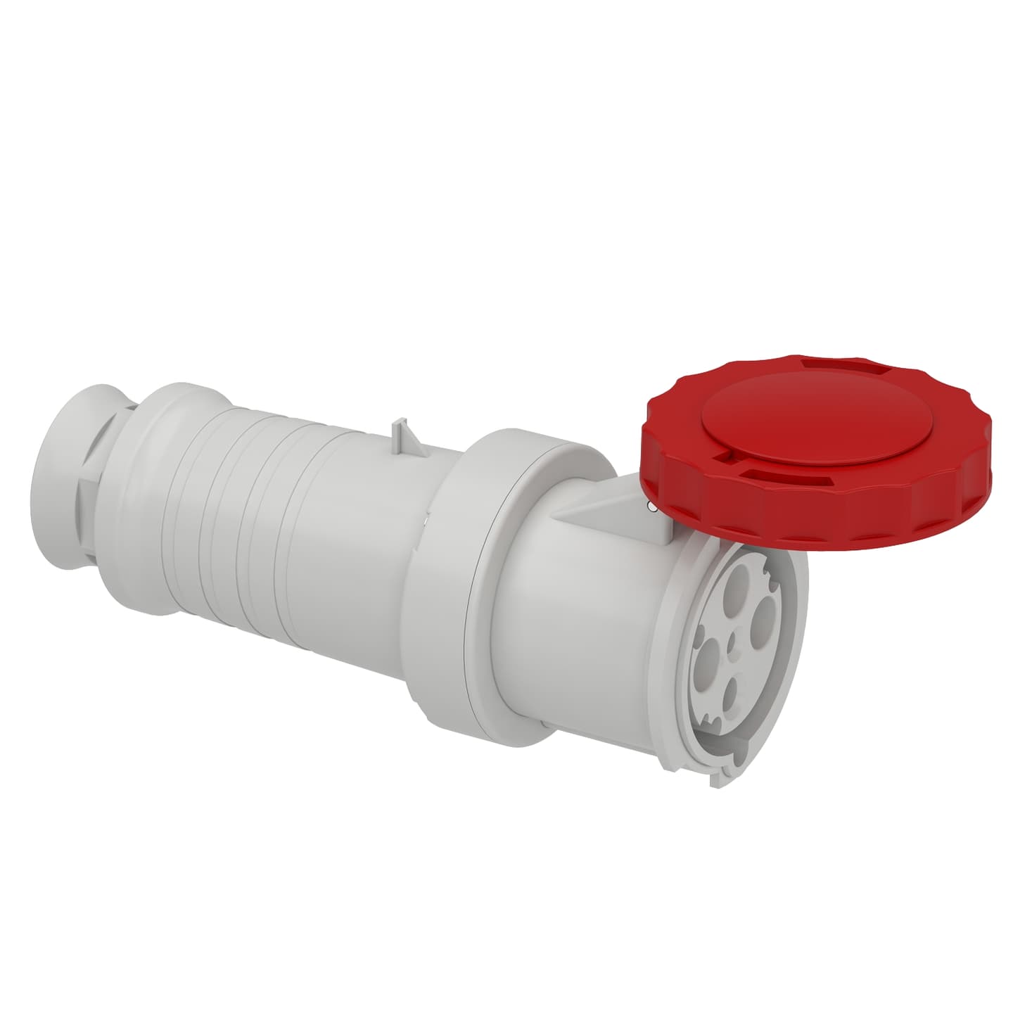 Toma industrial aérea SCHNEIDER 81482 · 3P+T 63A 380/415VAC rojo 6H IP67
