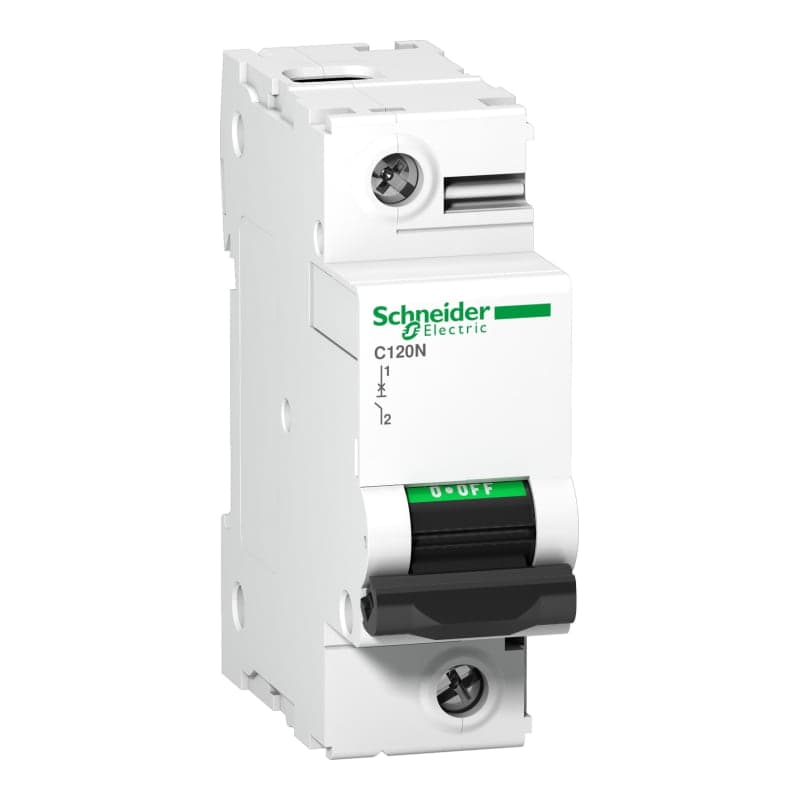Imagen referencial de la serie: Interruptor termomagnético SCHNEIDER A9N18358 · 1P 100A 230/415VAC 10/3kA C120N
