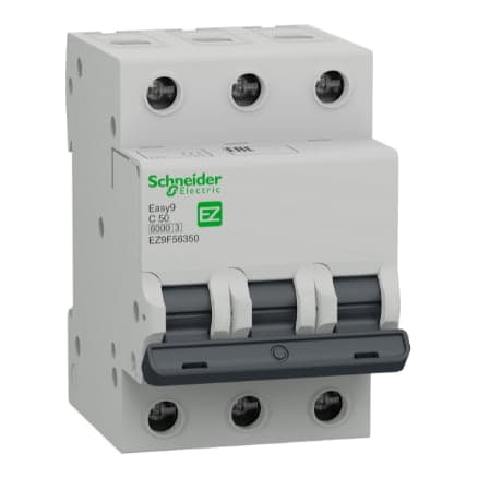 Interruptor termomagnético SCHNEIDER EZ9F56350 · 3P 50A 230/400VAC 10/6kA easy