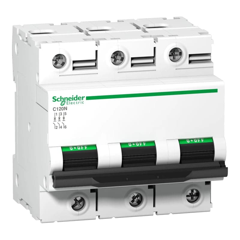 Interruptor termomagnético SCHNEIDER A9N18365 · 3P 80A 230/440VAC 20/6kA C120N