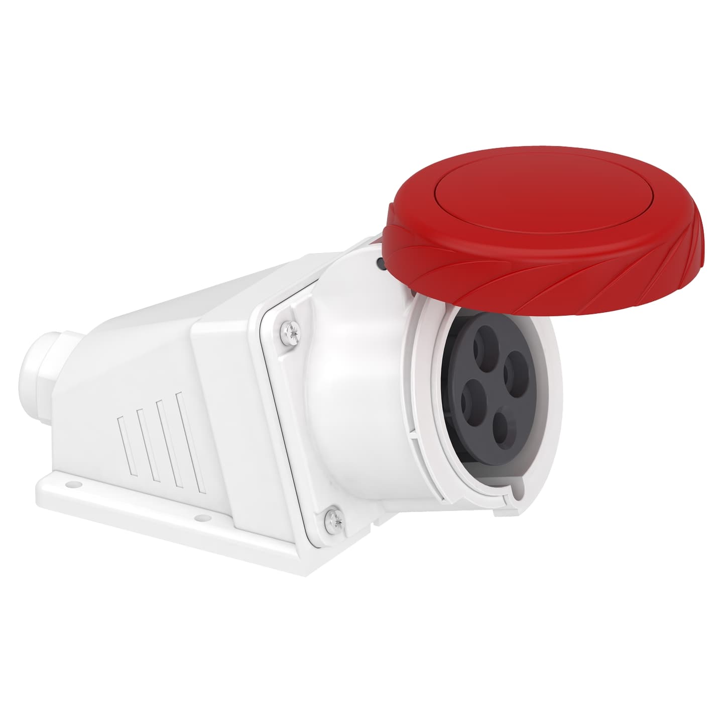 Toma industrial adosable SCHNEIDER PKF32W734 · 3P+T 32A 380/415VAC rojo 6H IP67