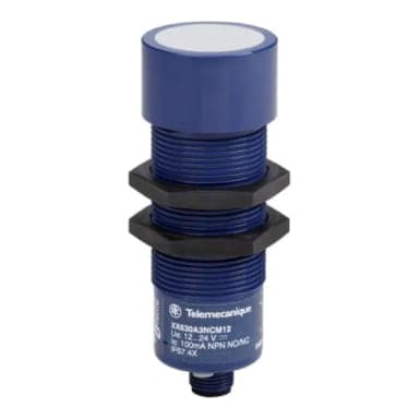 Sensor ultrasónico plástico SCHNEIDER XX630A1PCM12 · 4H 1NA 1NC PNP 12-24VDC Sn1m