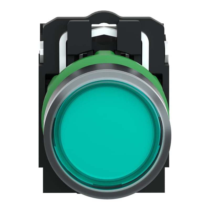 Pulsador luminoso SCHNEIDER XB5AW3365 · verde Ø 22mm, retorno de resorte nivelado, 250V, 1NA + 1NC