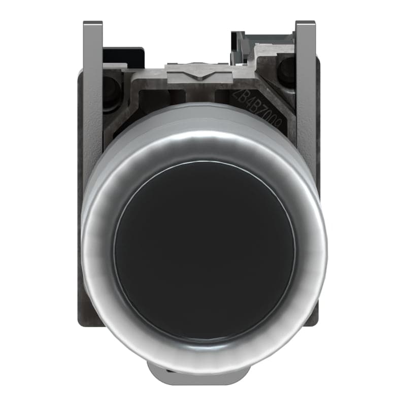 Pulsador saliente con capuchón metal SCHNEIDER XB4BP21 · negro Ø22mm 1NA Harmony