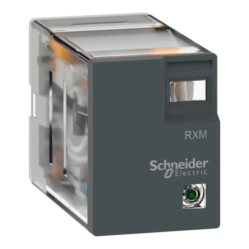 Imagen referencial de la serie: Relé miniatura EASY rxm SCHNEIDER RXM4LB2BD · 14 pines, 3A, 24VDC, con LED