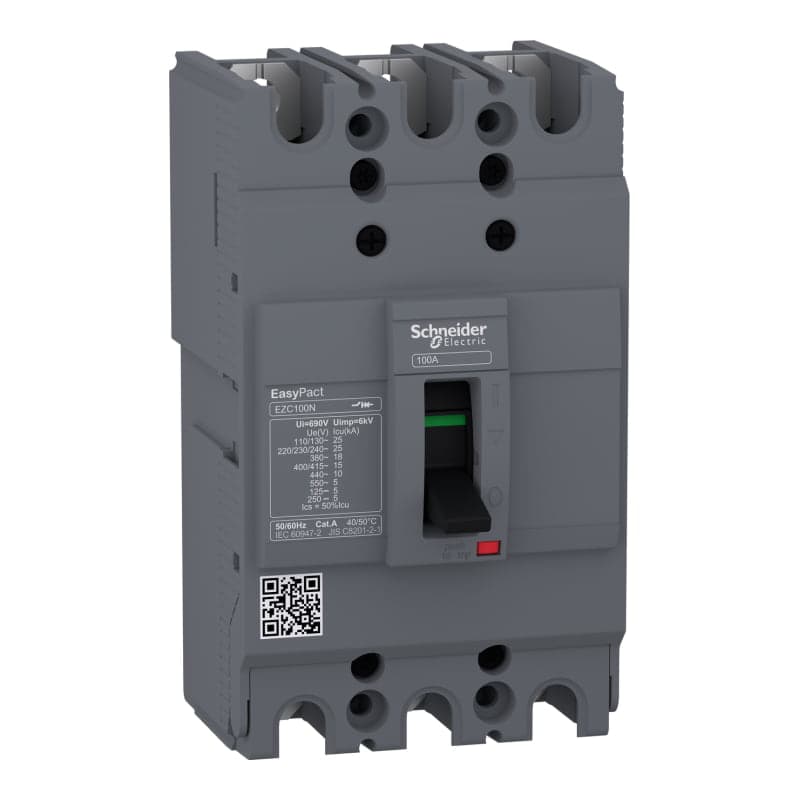 Interruptor de caja moldeada SCHNEIDER EZC100N3100 · 3P fijo 100A 10kA 440VAC easy