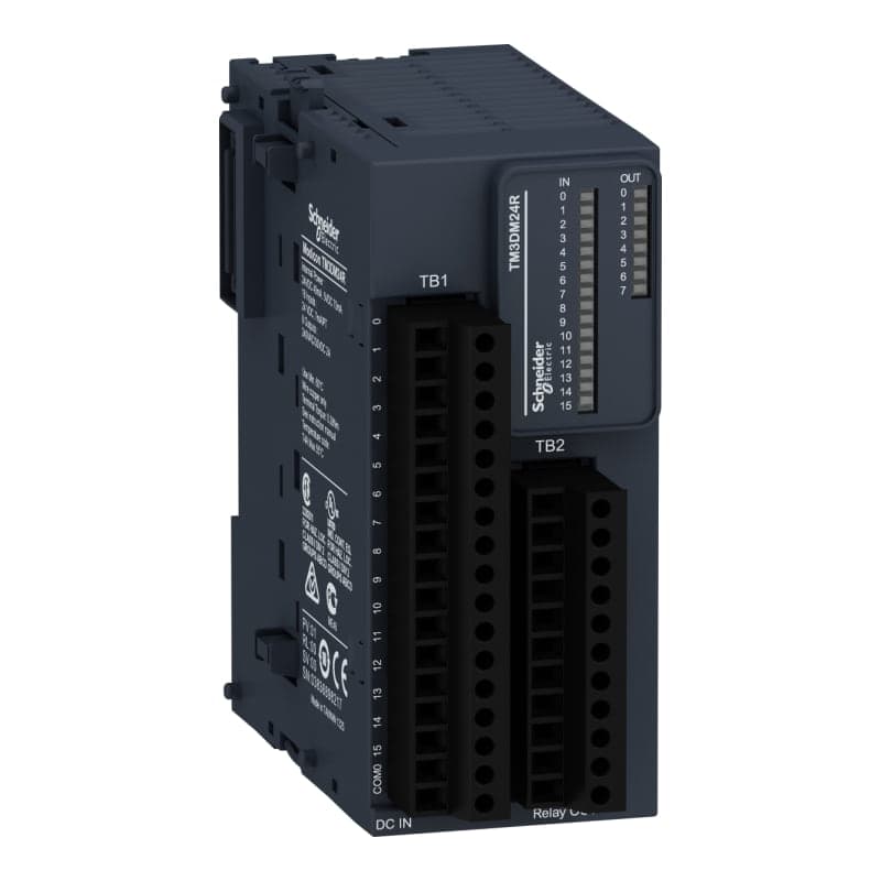Módulo extension SCHNEIDER TM3DM24R · TM3 para PLC MODICON, 16 ENT.DIGITALES, 8 sal. relé