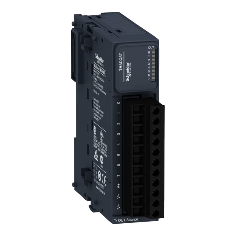 Módulo extension SCHNEIDER TM3DQ8T · TM3 para PLC MODICON, 8 sal. transistor