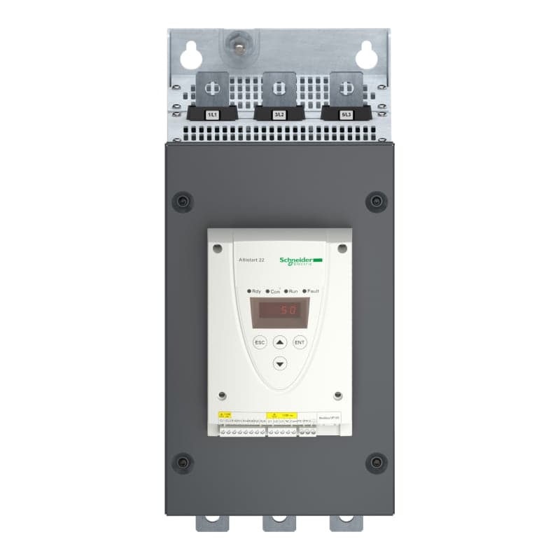 Imagen referencial de la serie: Arrancador suave SCHNEIDER ATS22C25S6 · 250A 100/200HP 220/440VAC altistart