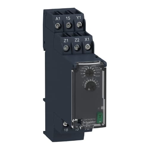 Relé temporizador al reposo SCHNEIDER RE22R1CMR · 0.05S-300H 24-240VAC/Dc 1Nanc Zelio