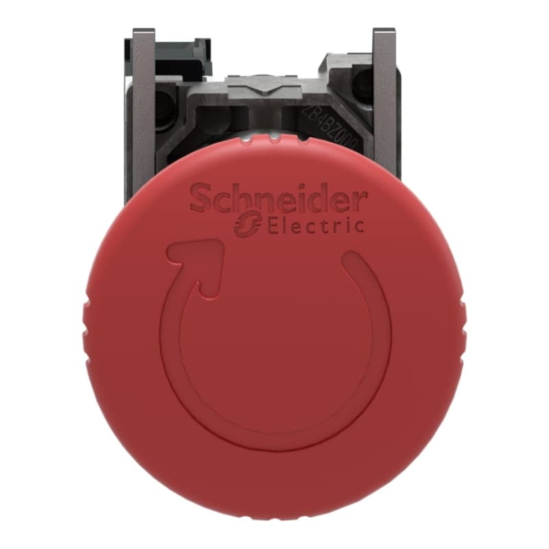 Pulsador parada emergencia metal SCHNEIDER XB4BS8442 · Ø22mm hongo 40mm rojo 1NC T. seta Harmony