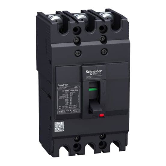 Interruptor de caja moldeada SCHNEIDER EZC100N3060 · 3P fijo 60A 10kA 440VAC easy