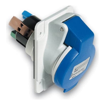 Toma industrial empotrado SCHNEIDER PKY32F424 · 3P+T 32A 250VAC azul 9H IP44