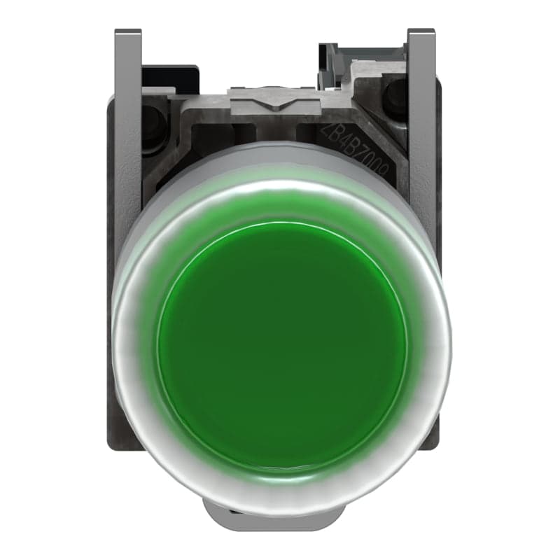 Pulsador saliente con capuchón metal SCHNEIDER XB4BP31 · verde Ø22mm 1NA Harmony