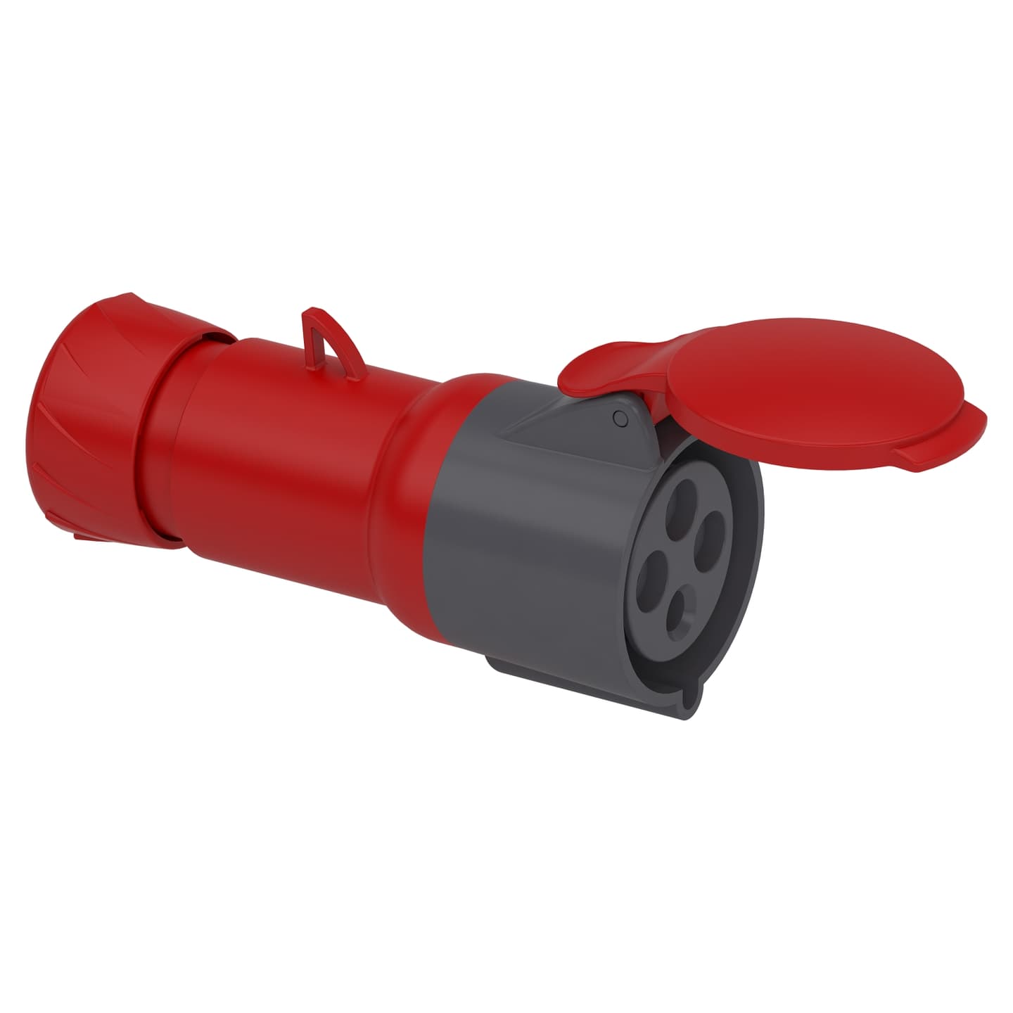 Toma industrial aérea SCHNEIDER PKF32M434 · 3P+T 32A 380/415VAC rojo 6H IP44