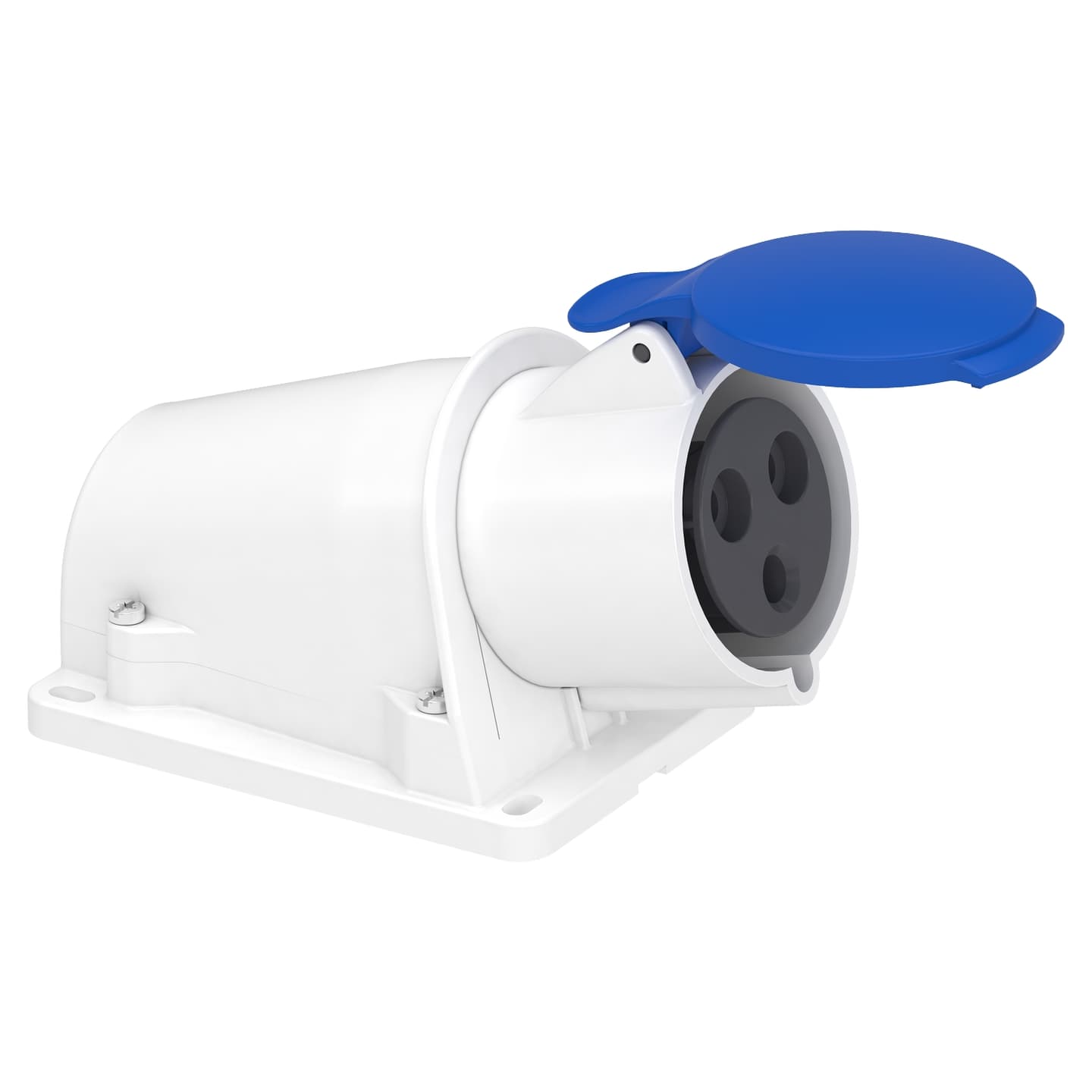 Toma industrial adosable SCHNEIDER PKF32W423 · 2P+T 32A 250VAC azul 6H IP44