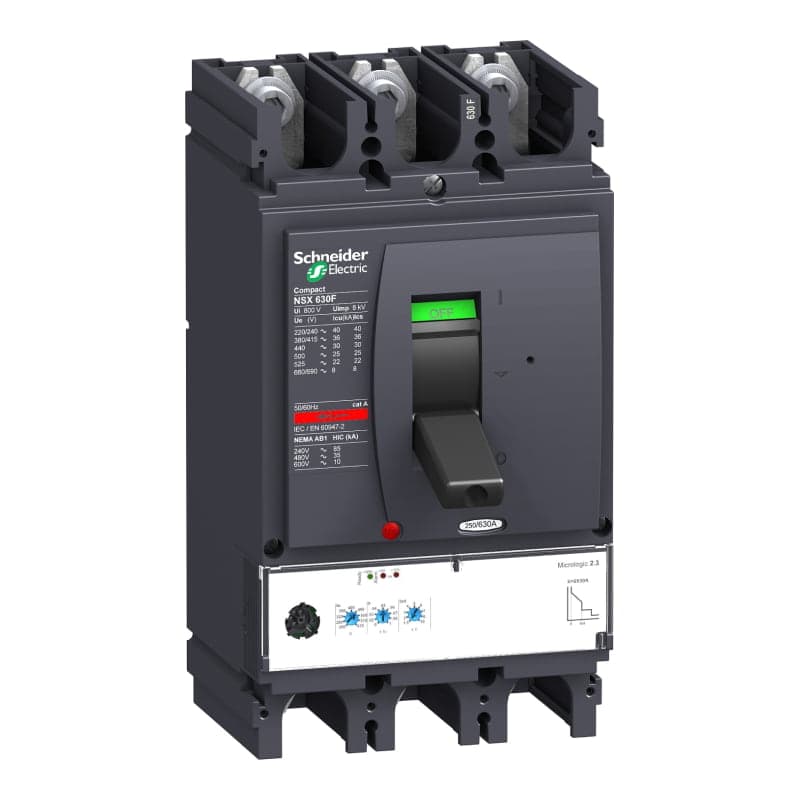 Imagen referencial de la serie: Interruptor de caja moldeada SCHNEIDER LV432893 · 3P regulable 252-630A 42kA 440VAC microlog 2.3 Nsx630N