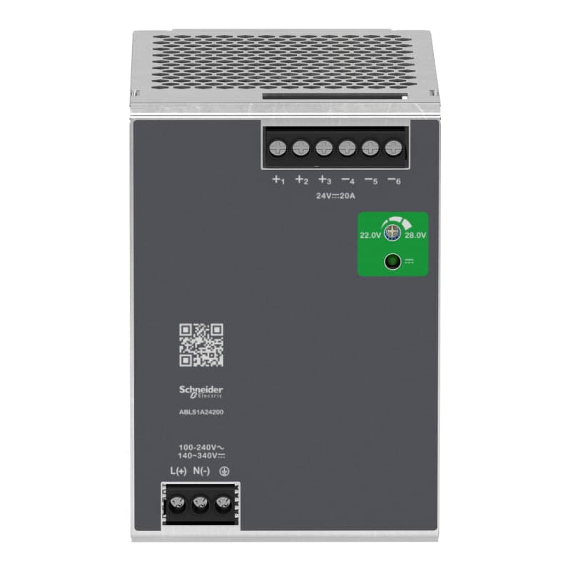 Fuente de alimentación regulada abls SCHNEIDER ABLS1A24200 · 480W, in: 100-240VAC, out: 24VDC/20A