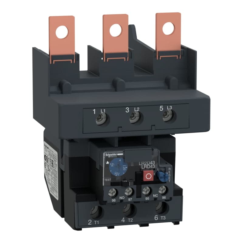 Relé térmico SCHNEIDER LRD4367 · 95-120A 1NA+1NC Tesys para contactor Tesys