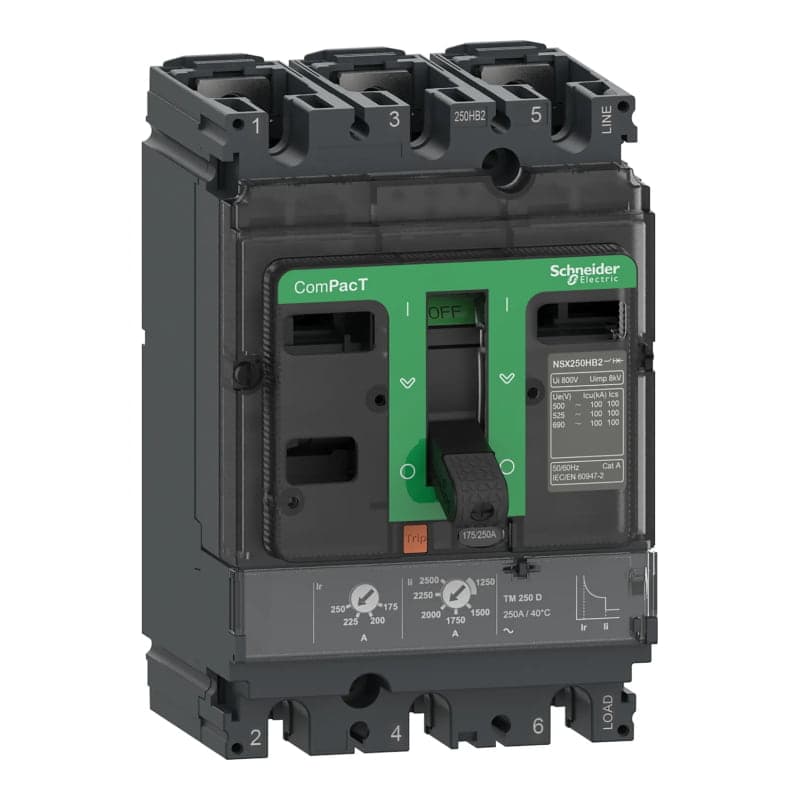 Interruptor de caja moldeada SCHNEIDER C25H3TM200 · 3P regulable 140-200A 100/220V