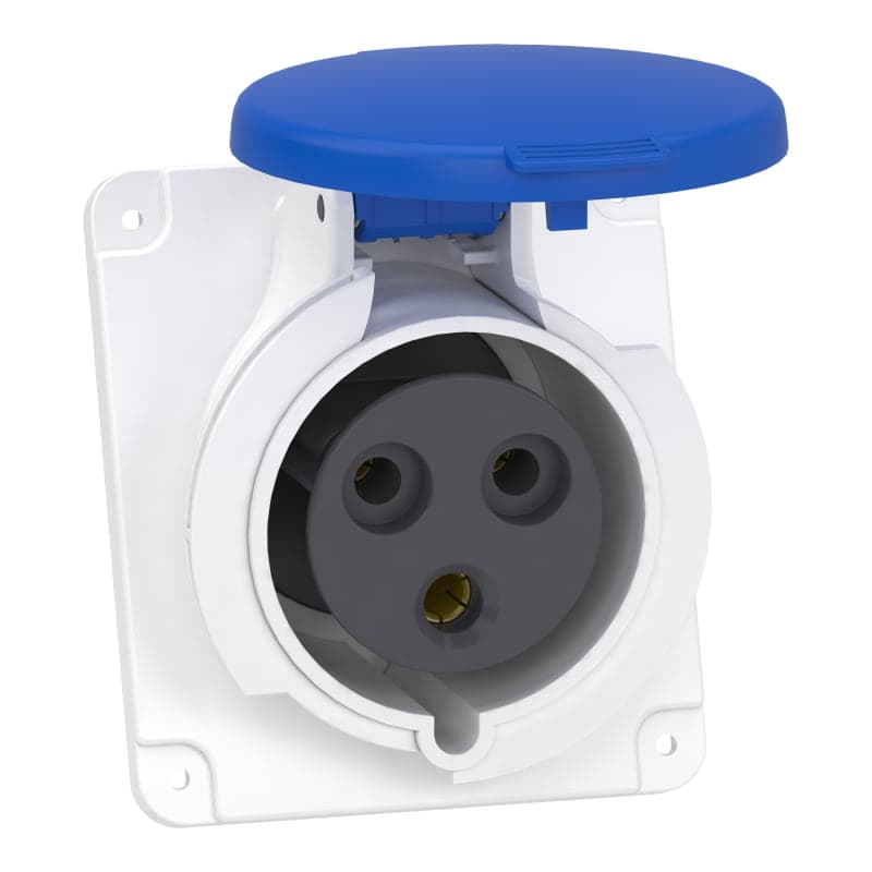 Toma embutir angulada SCHNEIDER PKF32F423 · 32A 2Pt 220V IP44
