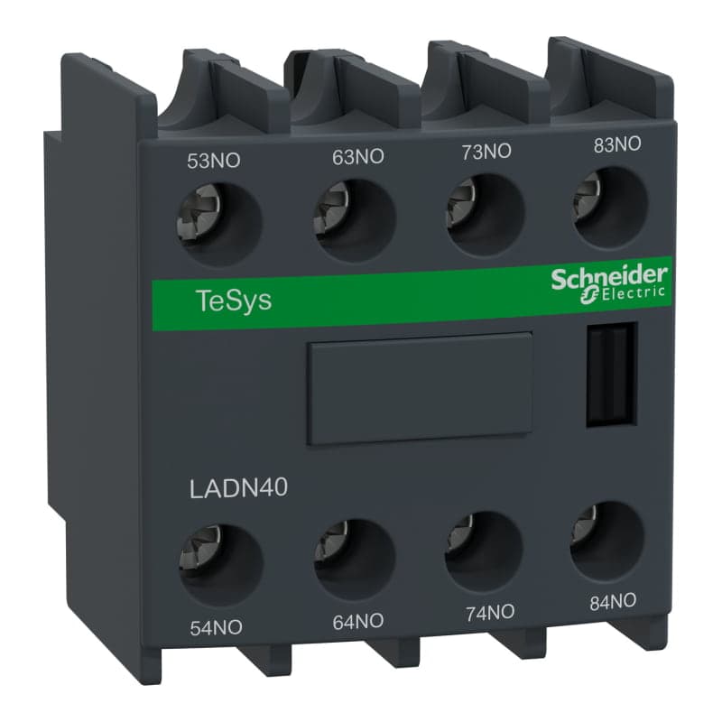 Contacto auxiliar frontal SCHNEIDER LADN40 · 4NA para contactor Lc1D-Lc1F