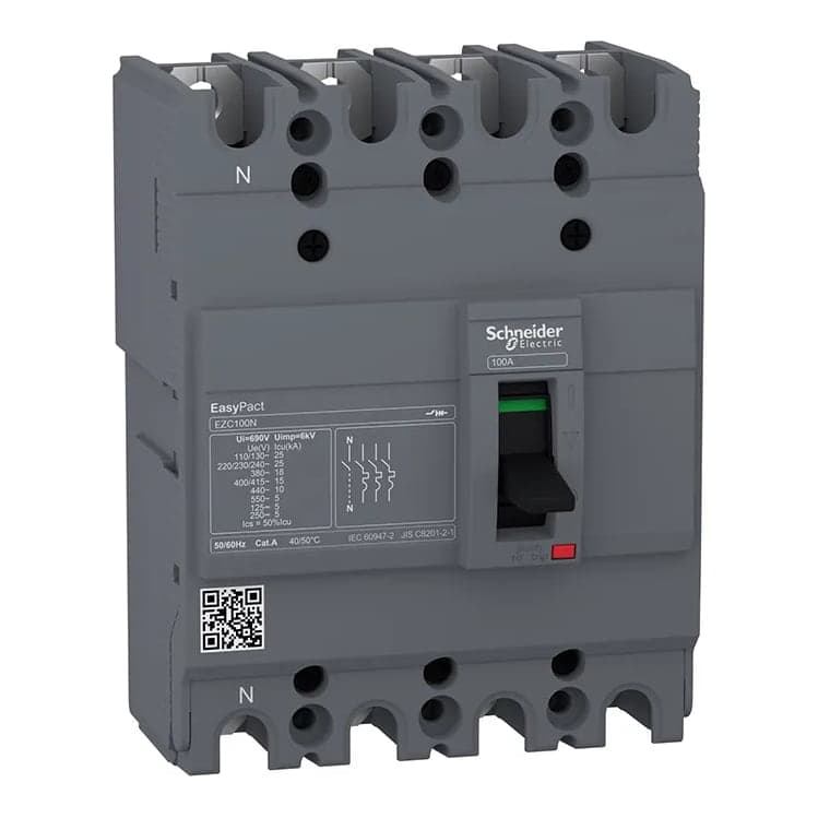 Interruptor automático fijo SCHNEIDER EZC100N4060 · EZC100N TMD 60A 4P3D