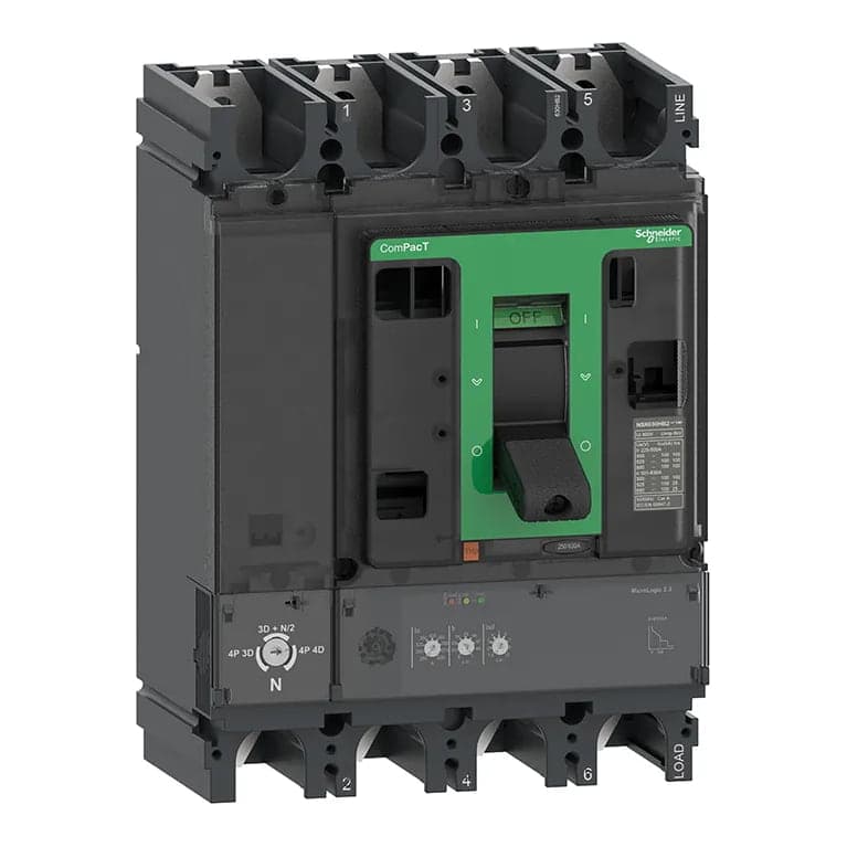 Interruptor automático regulable SCHNEIDER C63N42D630 · NSX630N micrologic 2.3, 4x254-630A,220V(85kA)/380V(50kA)/440V(42kA)