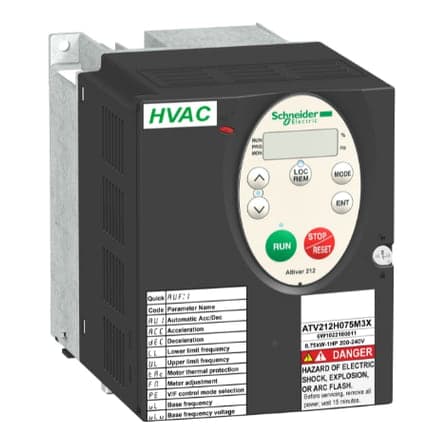 Variador trifásico SCHNEIDER ATV212H075M3X · 1HP/0.75kW 4.6A 200-240VAC Ip20NA