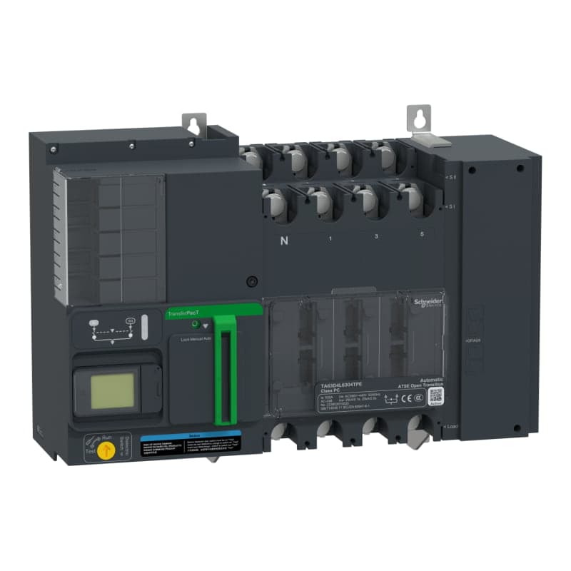 Transferencia pact active automática SCHNEIDER TA63D4L6304TPE · 630A, 400V, 4P, LCD, bastidor de 630A