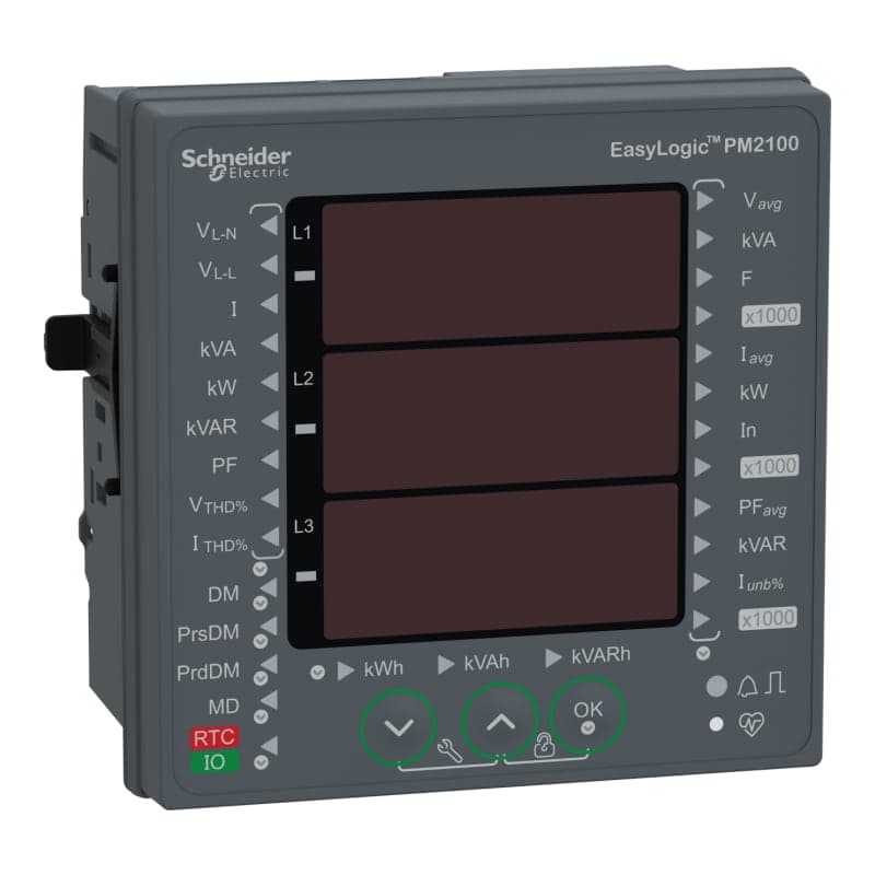 Medidor de energía easylogic SCHNEIDER METSEPM2120 · PM2120, clase 1.0, thd 15th, MODBUS