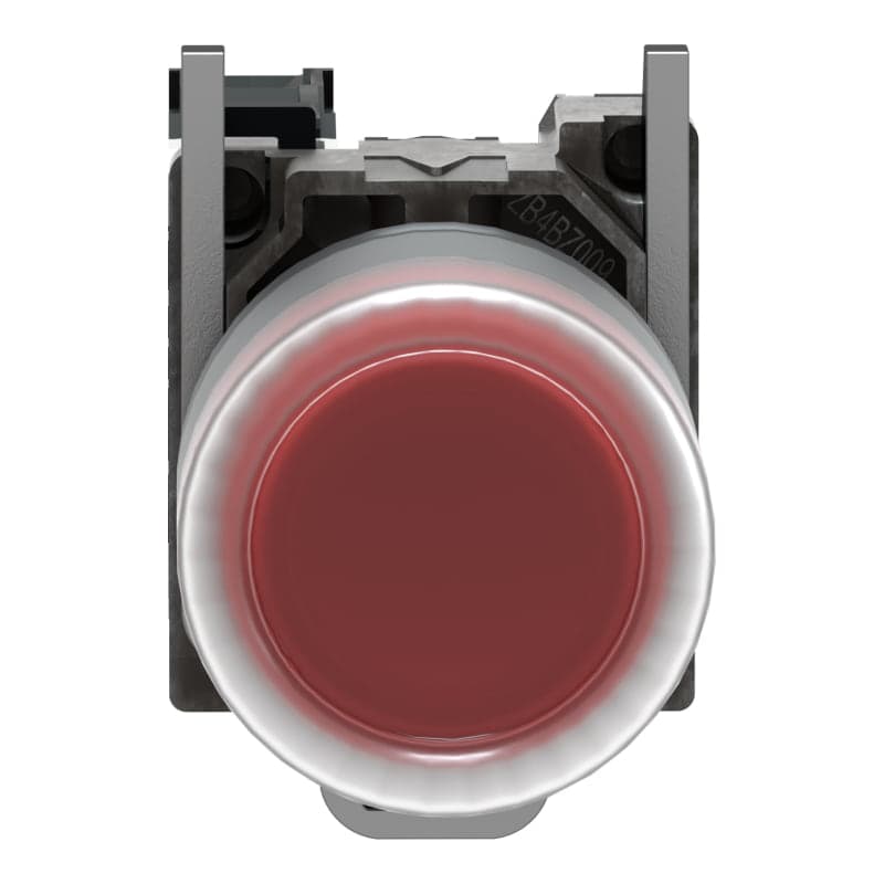 Pulsador saliente con capuchón metal SCHNEIDER XB4BP42 · rojo Ø22mm 1NC Harmony