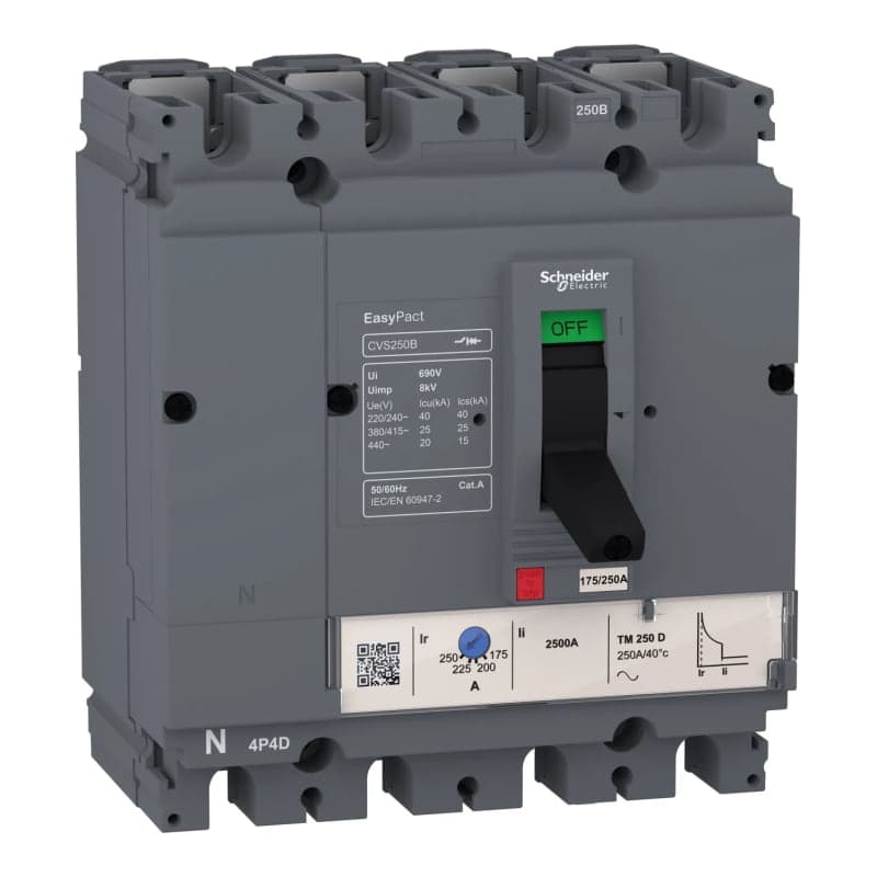Interruptor automático easypact SCHNEIDER LV510324 · CVS100B TMD50 regulable 35-50A, 4P4D