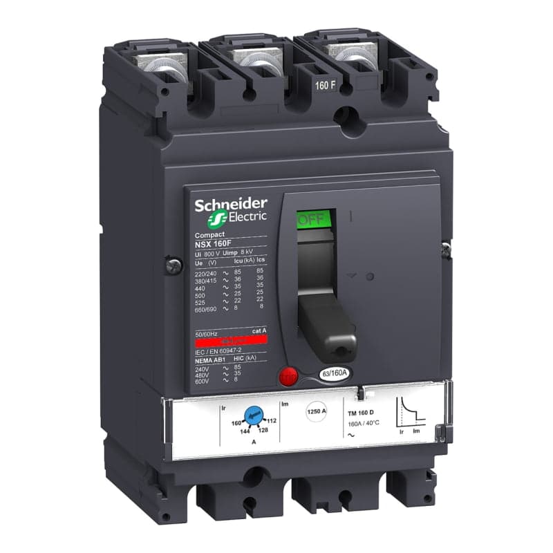 Imagen referencial de la serie: Interruptor de caja moldeada SCHNEIDER LV430630 · 3P regulable 112-160A 35kA 440VAC Nsx160F