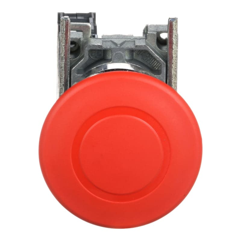 Pulsador parada emergencia metal SCHNEIDER XB4BT842 · Ø22mm hongo 40mm rojo 1NC T. seta Harmony