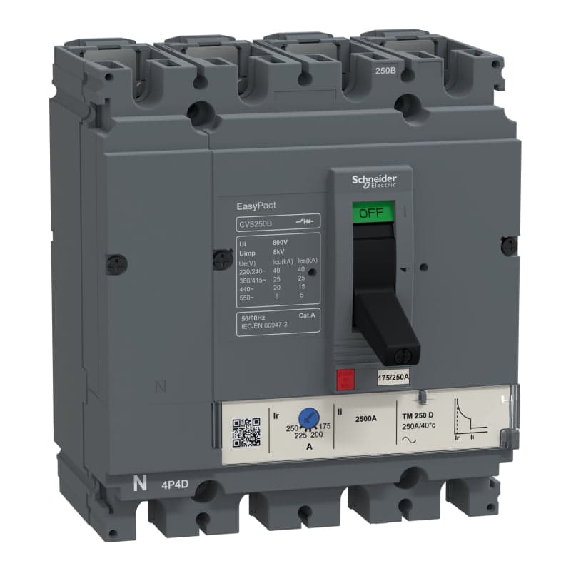 Interruptor termomagnético easypact cvs SCHNEIDER LV525323 · 25kA TMD 3P 3D 250A