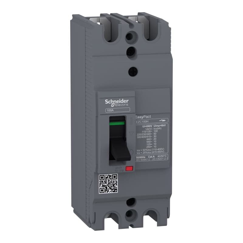 Interruptor automático fijo SCHNEIDER EZC100H2100 · EZC100H easypact ezc 2P 100A TMD