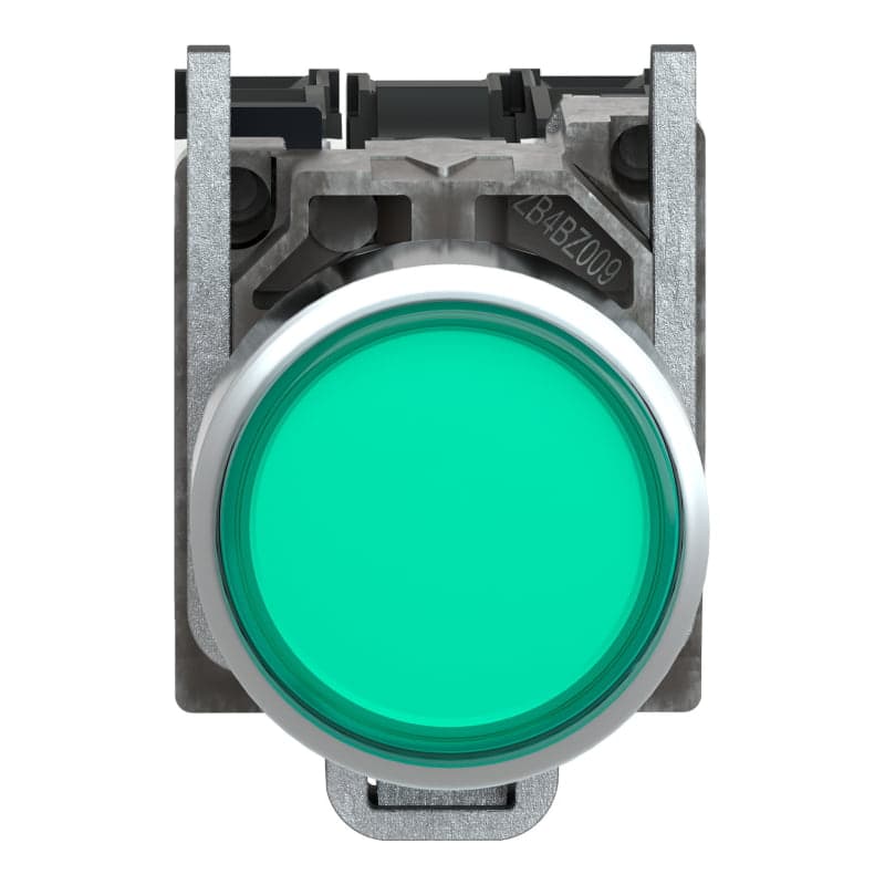 Pulsador luminoso rasante metal SCHNEIDER XB4BW3365 · verde Ø22mm 220VAC 1NA+1NC Harmony