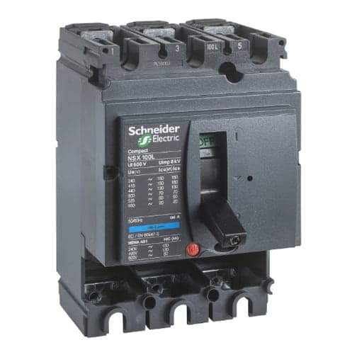 Interruptor de caja moldeada SCHNEIDER LV429004 · 3P fijo 100A 70kA 380/415VAC Nsx100H sin unid disp