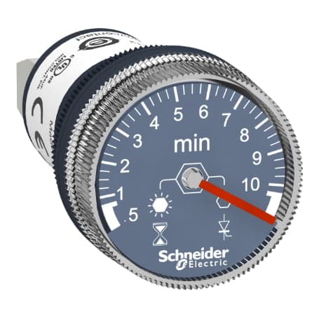 Temporizador montaje panel SCHNEIDER XB5DTGM4 · 10Min Ø22mm 240VDC