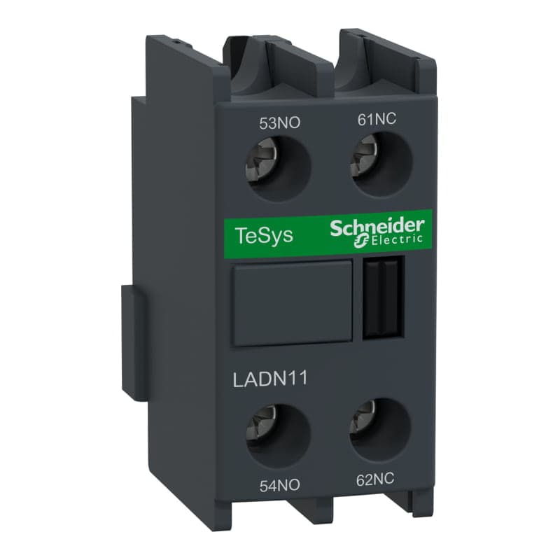 Contacto auxiliar frontal SCHNEIDER LADN11 · 1NA+1NC para contactor Lc1D-Lc1F