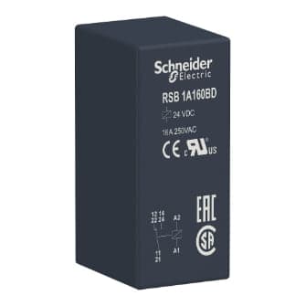 Relé interfase enchufable SCHNEIDER RSB1A160BD · 24VDC 16A 1Nanc Zelio